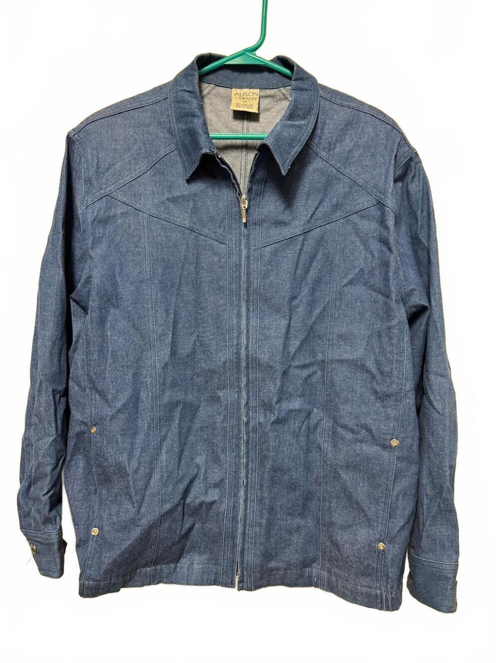 Allison Daley Denim Zip Front Jacket Blue Size 14
